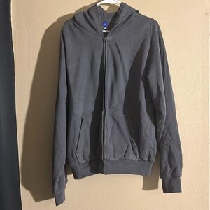 New! Unreleased Yeezy Gap Cotton Fleece Zip Hoodie - Size: Large - Dark Gray